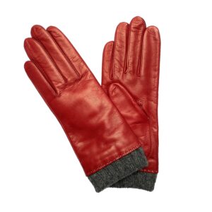 GANTS-CUIR-AGNEAU-DOUBLURE-LAINE-CACHEMIRE-ROUGE-CHILI-REBORD-APPARENT-COUPE-FEMME_MODELE-CAEN-VUE-FACE