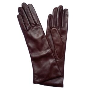 GANTS-EN-CUIR-AGNEAU-LONG-BRUN-CHOCOLAT-POUR-FEMME-DOUBLE-CACHEMIRE_MODELE-REGINA-VUE-FACE