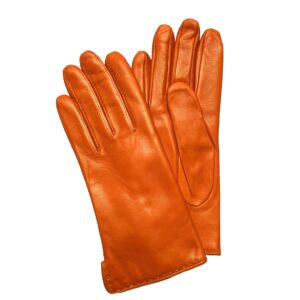 GANTS-EN-CUIR-AGNEAU-ORANGE-DOUBLE-CACHEMIRE-POUR-FEMME_MODELE-ODENSE-VUE-FACE