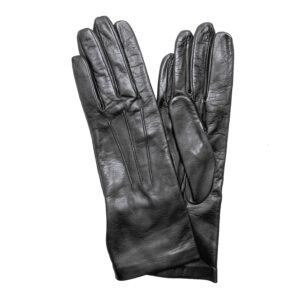 GANTS-EN-CUIR-MI-LONG-FRONCE-POIGNET-COULEUR-GRIS-POUR-FEMME-DOUBLES-SOIE_MODELE-YPRES-VUE-FACE