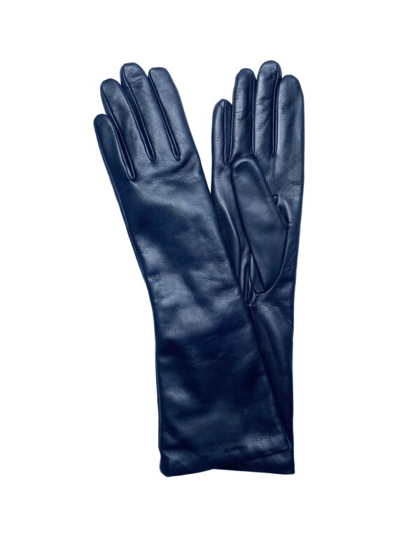 GANTS-LONG-EN-CUIR-AGNEAU-DOUBLURE-MIXTE-LAINE-CACHEMIRE-FRONCE-POIGNET-COULEUR-BLEUE-POUR-FEMME_MODELE-HEIDELBERG-VUE-FACE