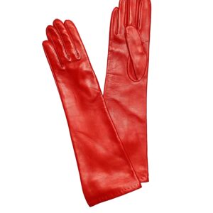 GANTS-LONG-ROUGE-VIF-EN-CUIR-POUR-FEMME-DOUBLE-SOIE_MODELE-FLORENCE-VUE-FACE