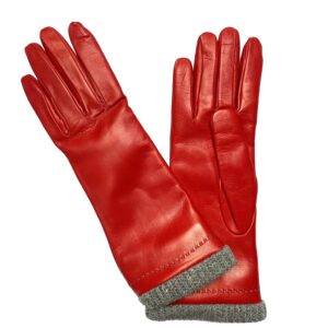 GANTS-CUIR-MI-LONG-DOUBLURE-LAINE-CHAUDE-ROUGE-REVERS-APPARENT_MODELE-EDMONTON-VUE-FACE